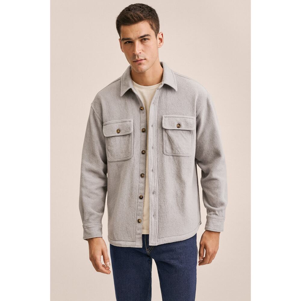 tna Aritzia Sherpa Lined Shirt Jacket Sky Blue Womens 2 Oversized Boyfriend Fit